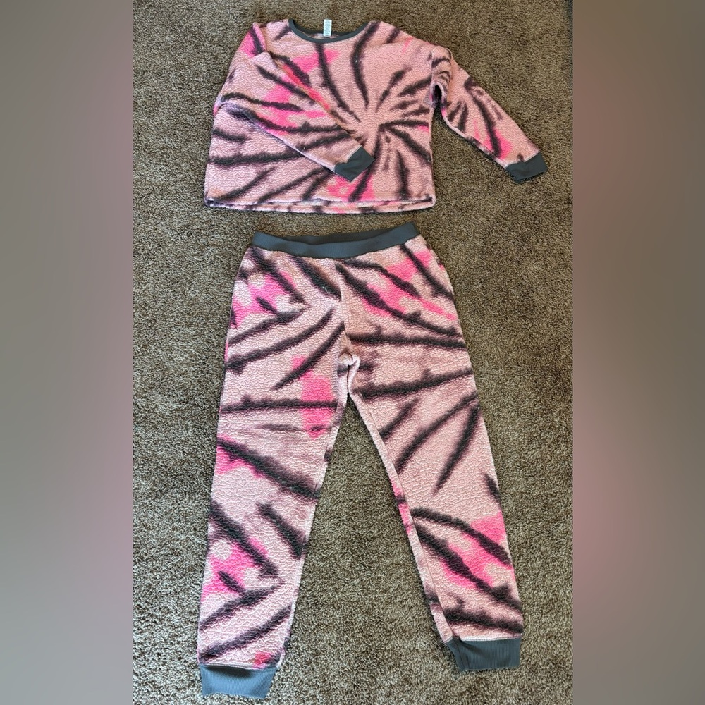 Girl’s Justice Pajama Set Pink and Gray Tie Die Size 16/18 Plus
